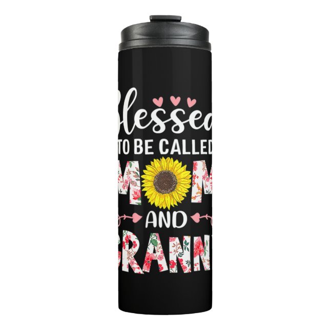 Mum And Granny Floral Birthday Thermal Tumbler (Front)