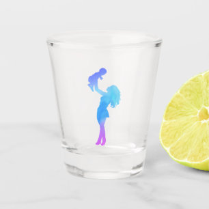 Mum and Her Baby Watercolor Shot Glass