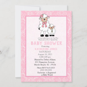 Mum and Little Lamb Baby Shower Invitation