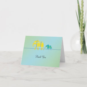 Mum and Me Blue Elephant Baby Shower Thank You Card