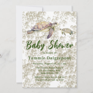 Mum and Me Sea Turtles Baby Shower Invitation