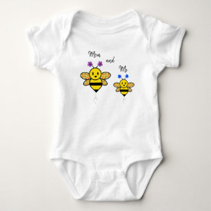 Mum and Me Whimsical Floral Bee Baby Bodysuit