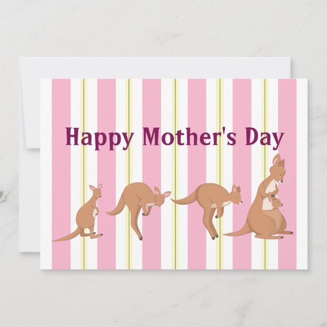 Mum And The Children Flat Holiday Card (Front)