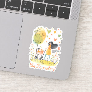 Mum and Twins on Stroller