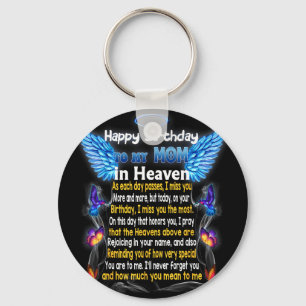 Mum angel in heaven poem, happy mother's day proud key ring
