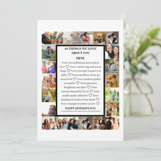 Mum appreciation | Mothers Day 22 Photo Collage Holiday Card (Standing Front)
