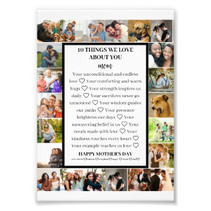 Mum appreciation   Mothers Day 22 Photo Collage Print