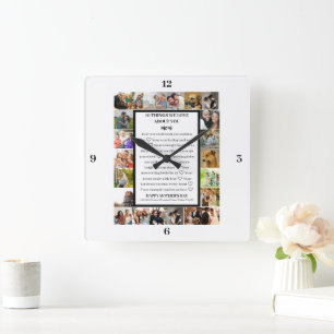 Mum appreciation   Mothers Day 22 Photo Collage Square Wall Clock