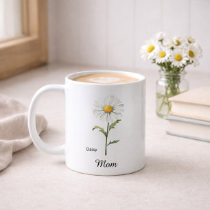 Mum April Birth Flower Daisy Coffee Mug