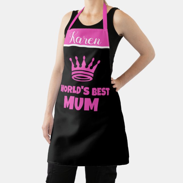 Mum Apron, World's Best Mum Baker Chef Mum Kitchen Apron (Insitu)