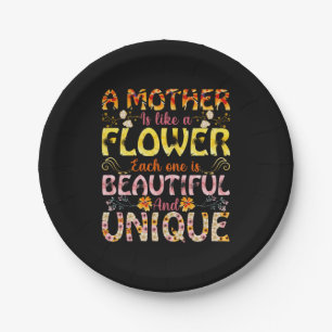 Mum Art A Mother Is Like A Flower Paper Plate