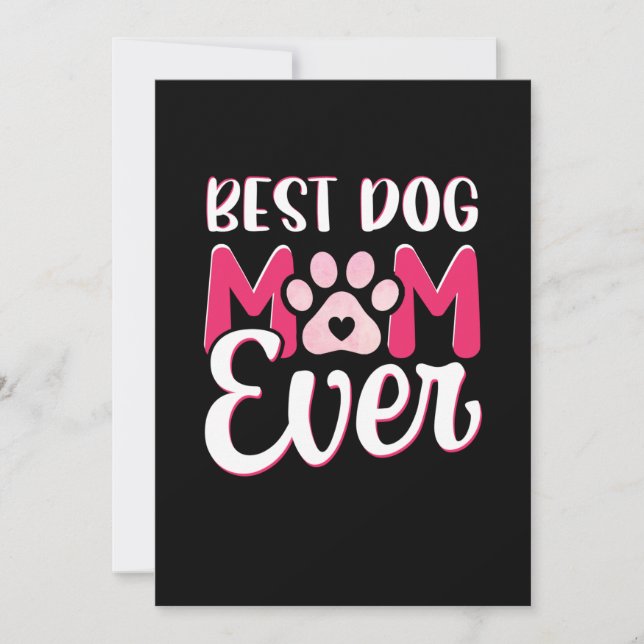 Mum Art Best Dog Mum Ever Invitation (Front)