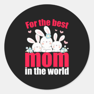 Mum Art Best Mum In The World Classic Round Sticker
