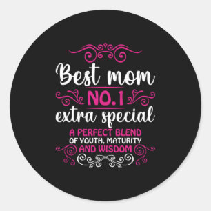 Mum Art Best Mum Number One Classic Round Sticker