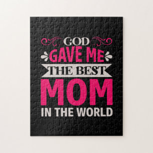Mum Art God Gave Me The Best Mum Jigsaw Puzzle