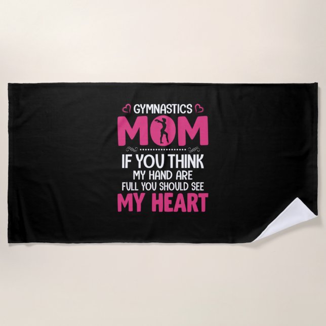 Mum Art Gymnastics Mum Beach Towel (Front)