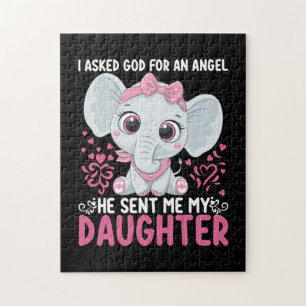 Mum Art He Sent Me Elephant Daughter Jigsaw Puzzle