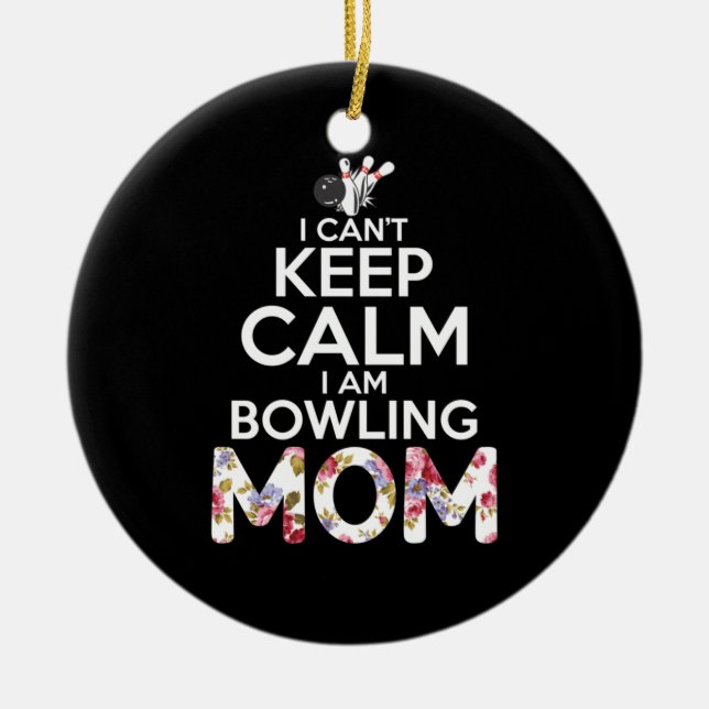 Mum Art I Am Bowling Mum Ceramic Tree Decoration (Front)