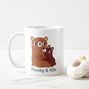Mum & Baby Bear , Personalised Matching Family  Coffee Mug