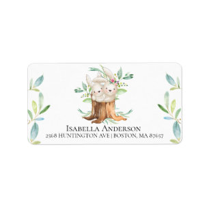 Mum & Baby Bunny Baby Shower Address Label