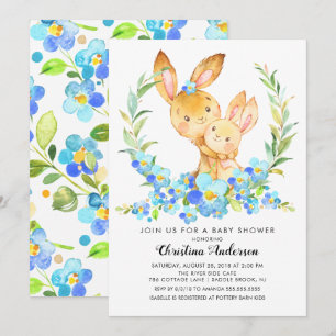 Mum & Baby Bunny Baby Shower Invitation