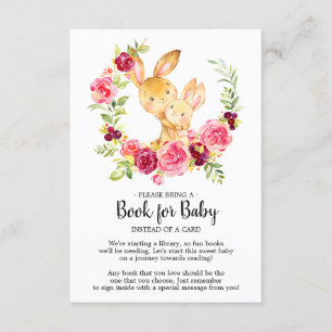 Mum & Baby Bunny Rabbit Shower Book for Baby Card