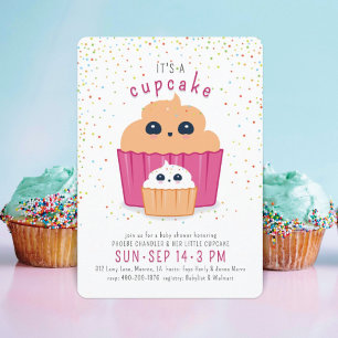 Mum & Baby Cupcake Baby Shower Invitation
