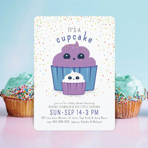 Mum & Baby Cupcake Baby Shower Invitation