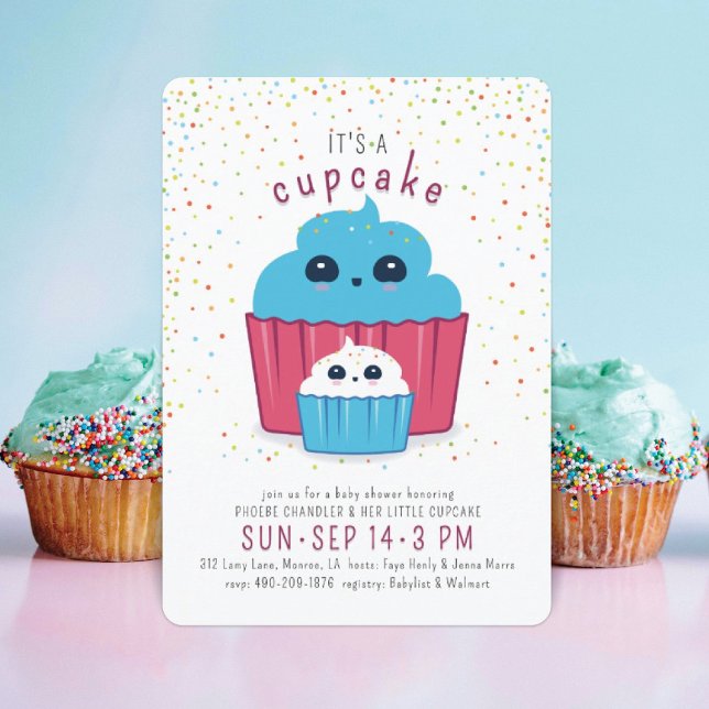 Mum & Baby Cupcake Baby Shower Invitation (Creator Uploaded)