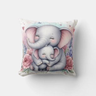 Mum & Baby Elephant Cushion