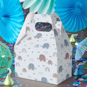 Mum & Baby Elephant Pattern Favour Boxes