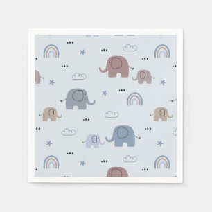 Mum & Baby Elephant Pattern Napkins