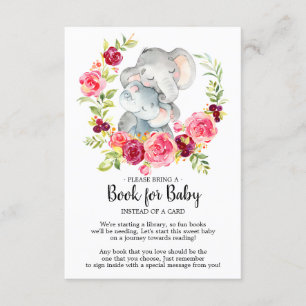 Mum & Baby Elephant Shower Book for Baby Card