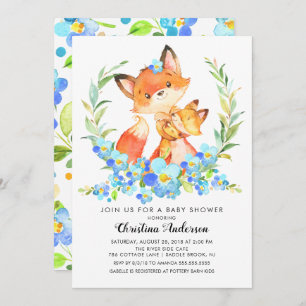 Mum & Baby Fox Baby Shower Invitation