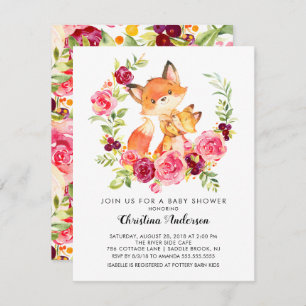 Mum & Baby Fox Baby Shower Invitation