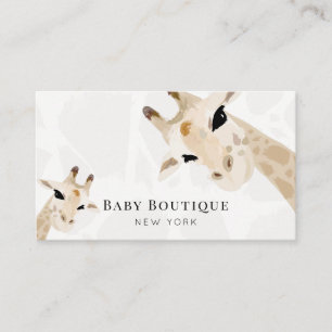 Mum& Baby Giraffe Baby Boutique Social Media Busin Business Card