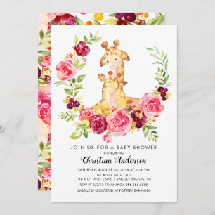 Mum & Baby Giraffe Baby Shower Invitation