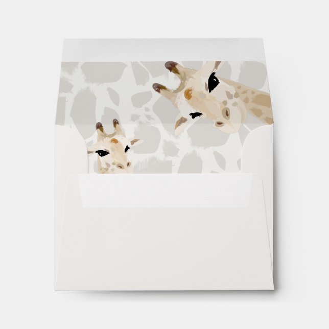 Mum & Baby Giraffe Watercolor Envelope (Back (Bottom))