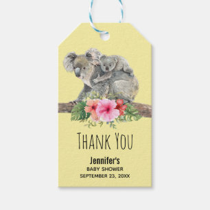 Mum & Baby Koala Bears Cute Watercolor Baby Shower Gift Tags