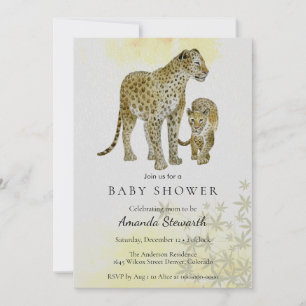 Mum & Baby leopard Baby Shower Invitation