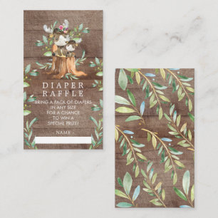 Mum & Baby Moose Baby Shower Diaper Raffle Ticket Enclosure Card