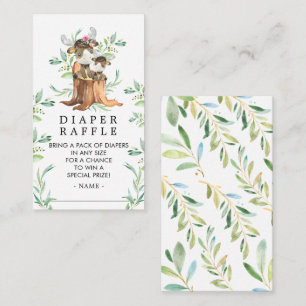 Mum & Baby Moose Baby Shower Diaper Raffle Ticket Enclosure Card