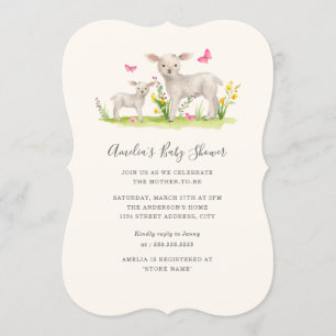Mum Baby Sheep Sweet Baby Shower Invitation
