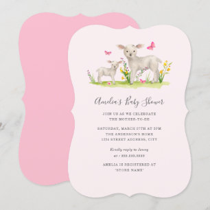 Mum Baby Sheep Sweet Baby Shower Invitation