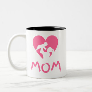 Mum & Baby Silhouette: Heart of Love Two-Tone Coffee Mug