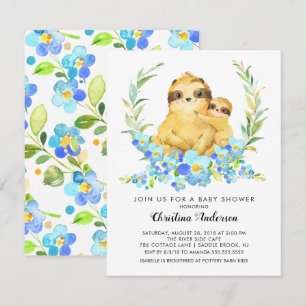 Mum & Baby Sloth Baby Shower Invitation