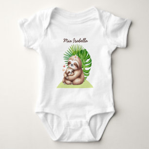 Mum & Baby Sloth Customisable Baby Bodysuit