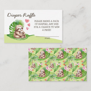 Mum & Baby Sloth Diaper Raffle - Enclosure Card