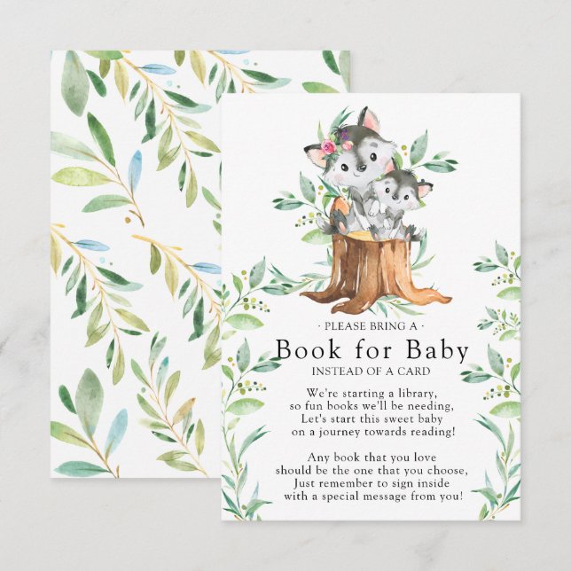 Mum & Baby Wolf Baby Shower Book for Baby Card (Front/Back)