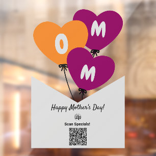 Mum Balloons Happy Mother's Day - Scan Special! Window Cling